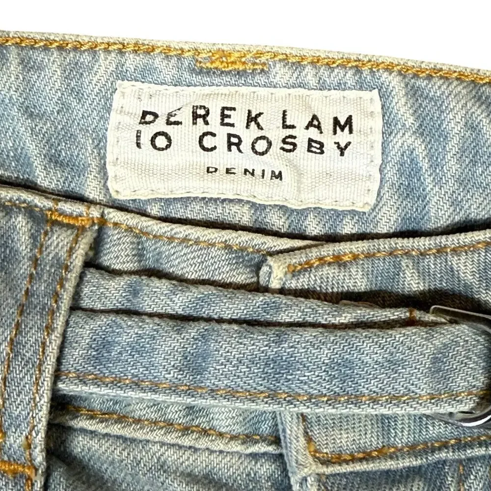 Derek Lam 10 Crosby Light Wash Zuri Cropped Wide Leg Pant Size 27 - Picture 7 of 11